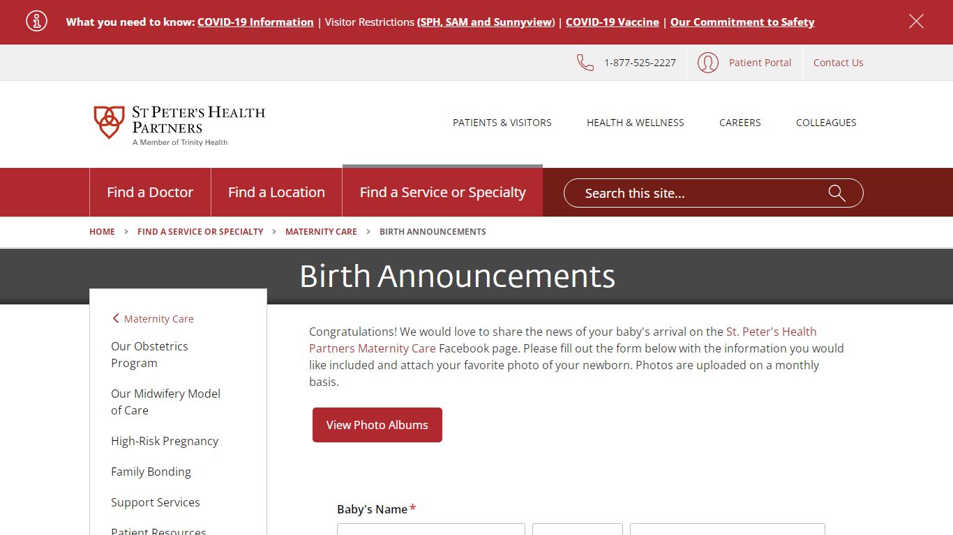 Birth Announcements Albany, New York (NY), St. Peter's Health Partners
